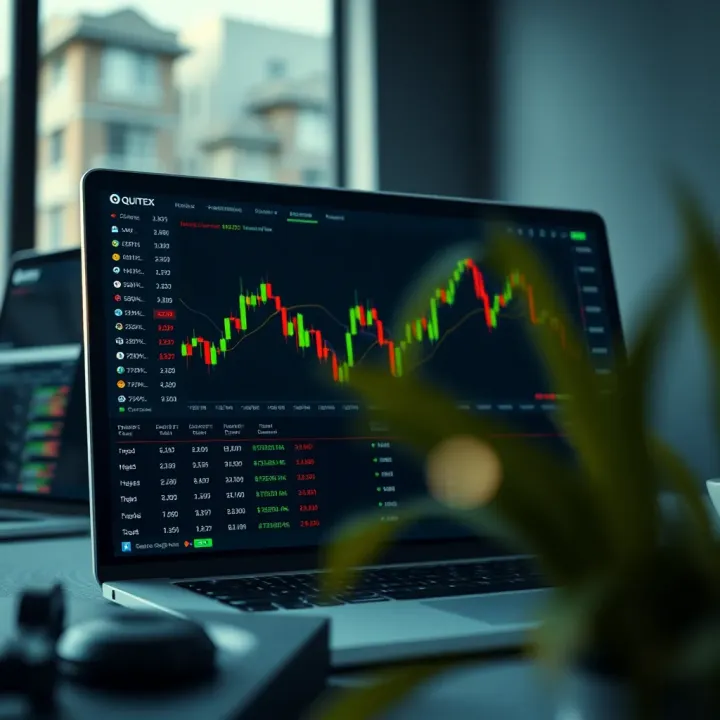 Overview of Quotex trading platform interface showcasing digital asset charts and trading options