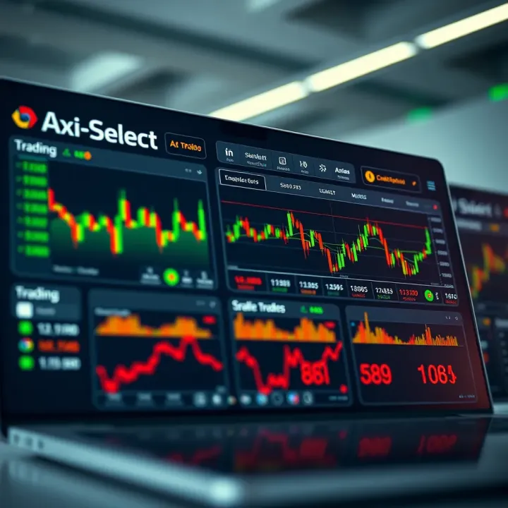 Dashboard showcasing trading statistics and market analysis on Axi Select platform