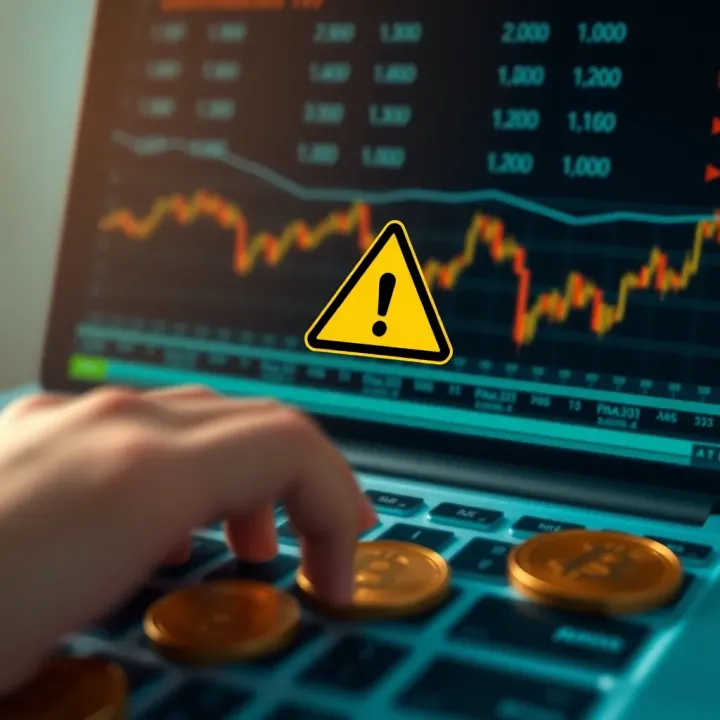 Risk and Strategy Elements in Binary Operations Visual representation of risk and strategy elements in binary options with currency symbols and warning icons