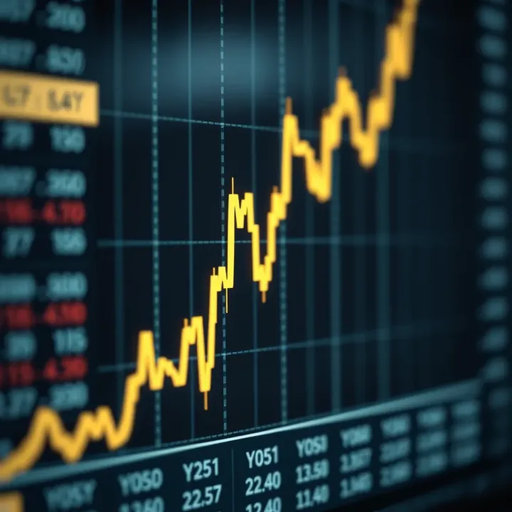 Graph showing upward and downward trend lines representing binary options trading decisions