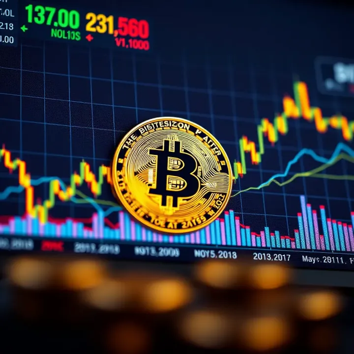 Graph displaying current Bitcoin market trends and value fluctuations