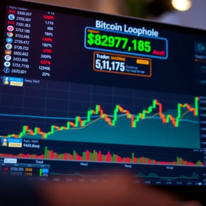 Graph displaying the automated trading performance of Bitcoin Loophole software