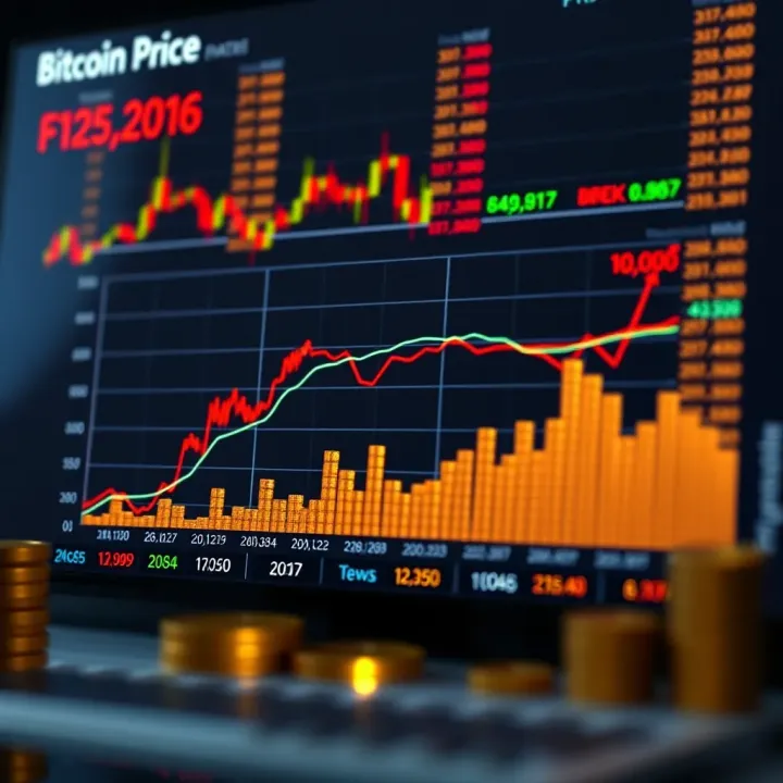 Graph showing Bitcoin price fluctuations influenced by market factors