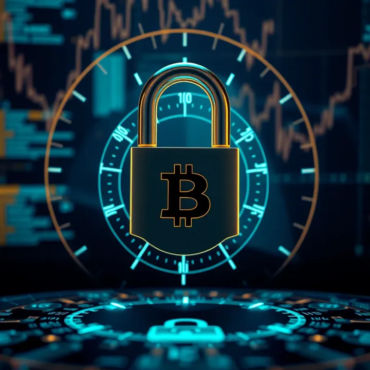 Secure digital lock symbolizing encryption and safety of cryptocurrency platform