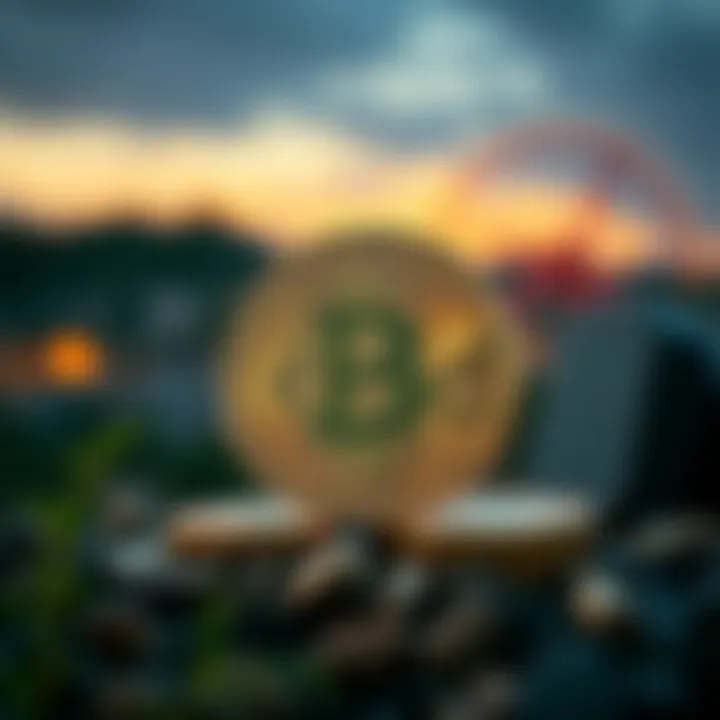 Visualization of future Bitcoin growth potential and investment risks