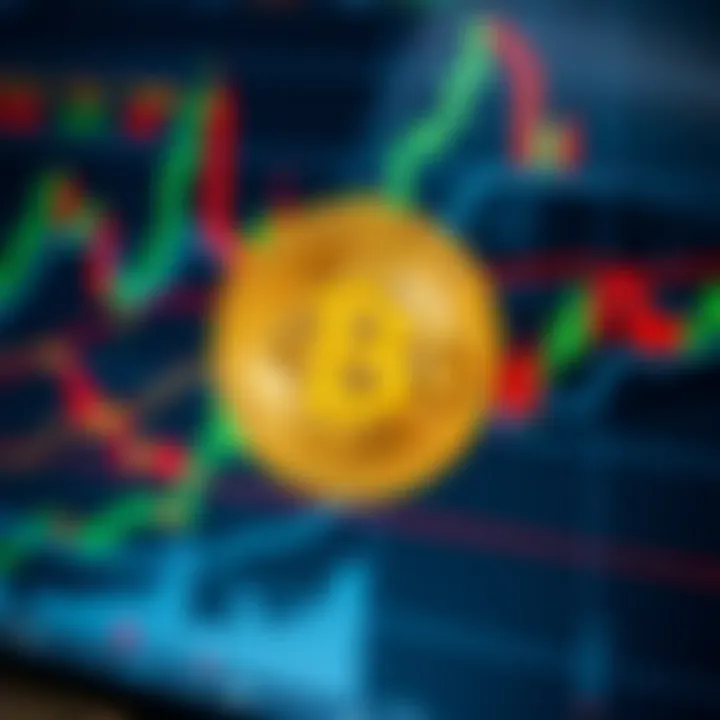 Graph showing Bitcoin price trends with technical indicators on a digital trading platform