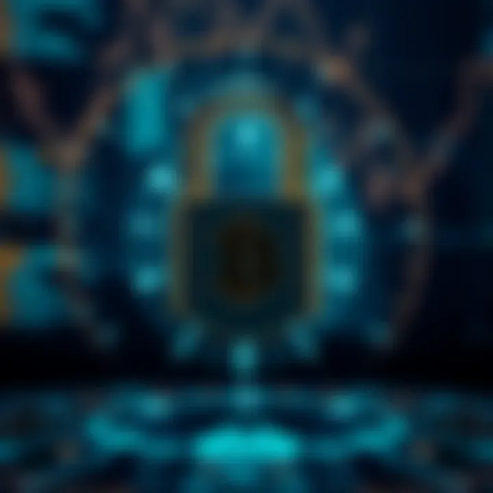 Secure digital lock symbolizing encryption and safety of cryptocurrency platform