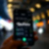 User interface of Quotex trading platform on a smartphone screen