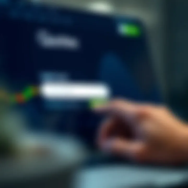 User entering login credentials on the Quotex trading platform interface