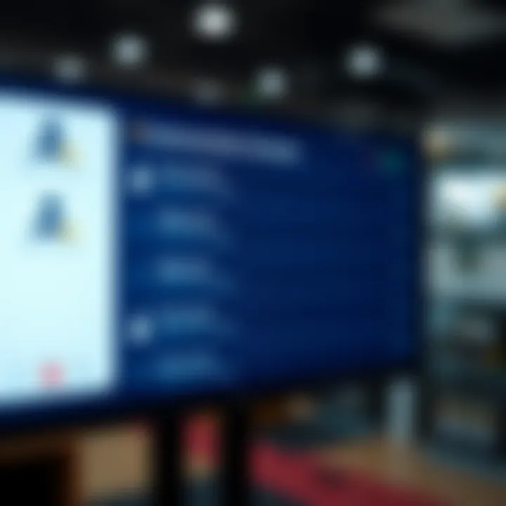 Customer service interface showing multiple communication options on a digital screen