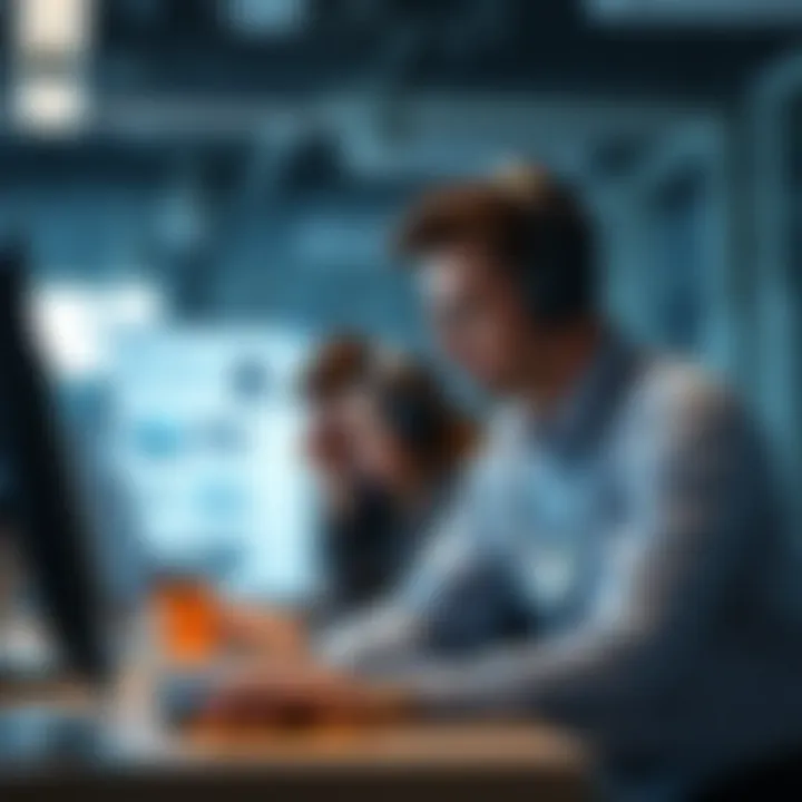 Support team assisting with troubleshooting and providing solutions in an online platform