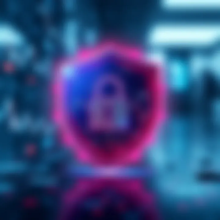 Secure digital shield symbolizing robust online security measures for financial trading