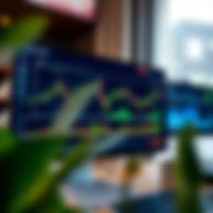 User interface of Quotex application displaying trading charts on a computer screen