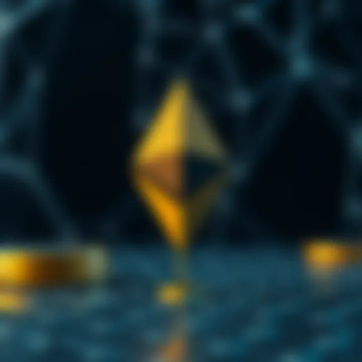 Visual representation of Ethereum blockchain technology and network updates