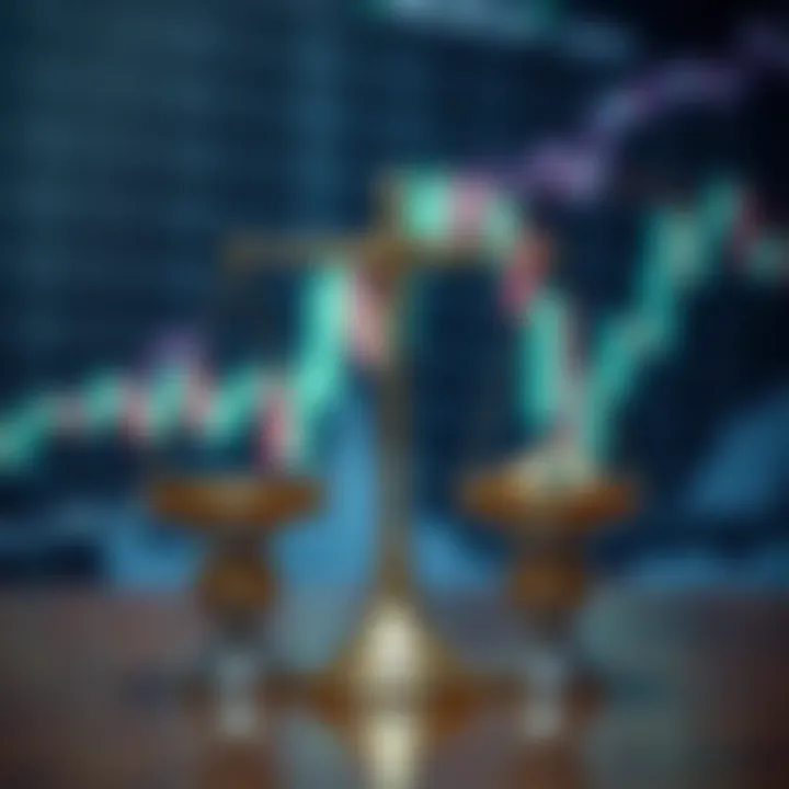 Balancing Advantages and Risks of Forex Bots Conceptual representation of Forex bot advantages and risks with a balance scale and currency symbols