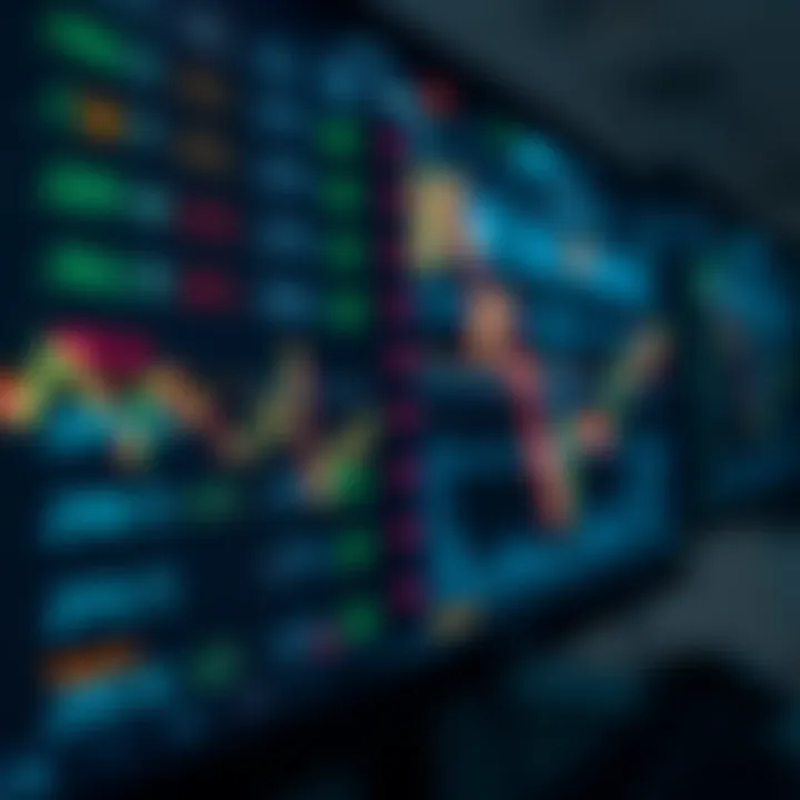Digital Forex trading platform with currency pairs and charts displayed on screen