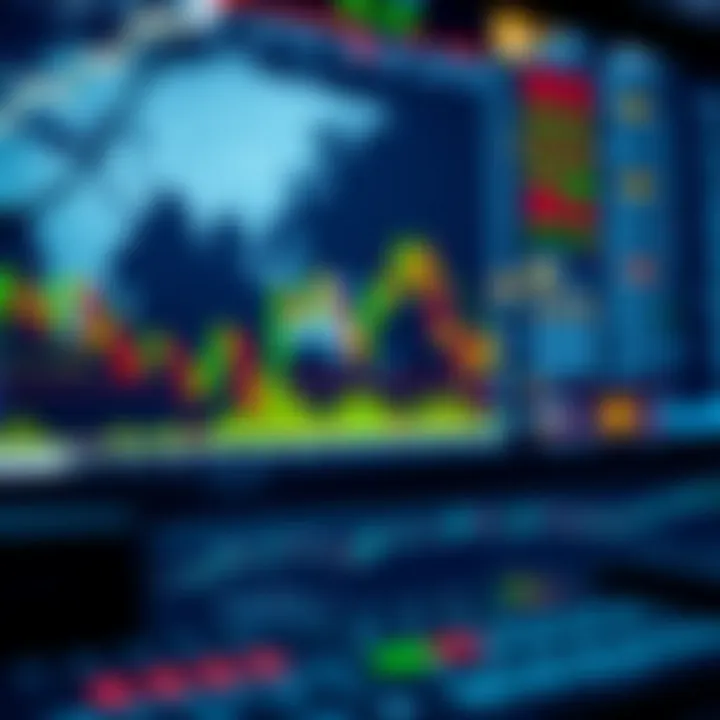 Illustration of global financial market with forex trading charts and analysis tools