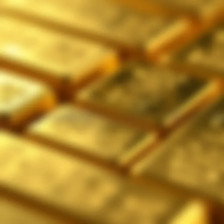 Close-up of gold bars displaying weight markings and purity stamps