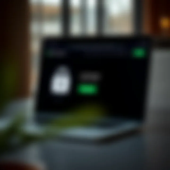 Secure download screen of the IQ Option platform on a modern laptop