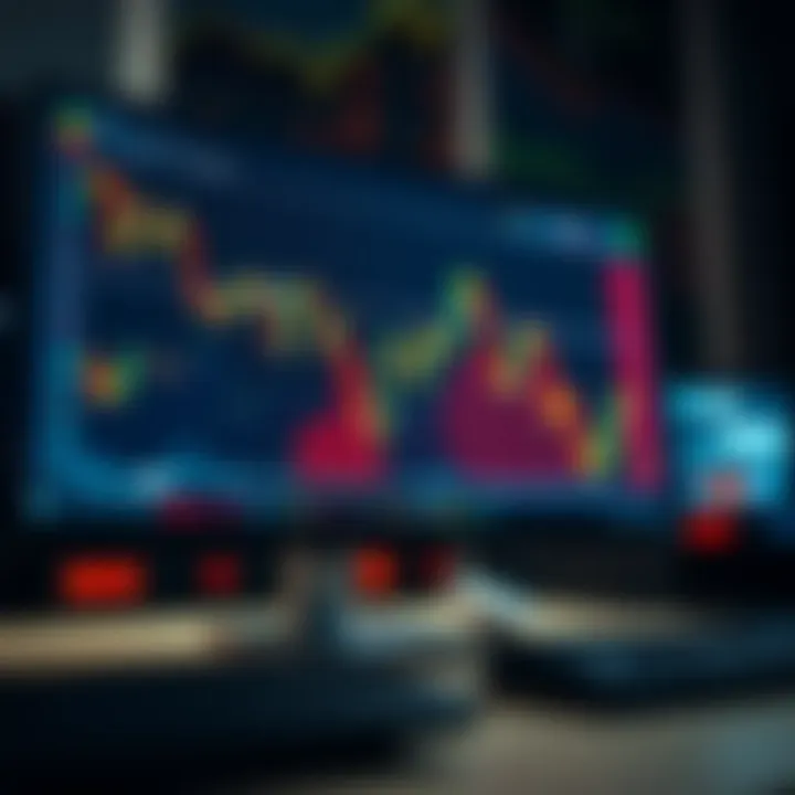Graph showing financial data on a computer screen symbolizing proprietary trading desk performance
