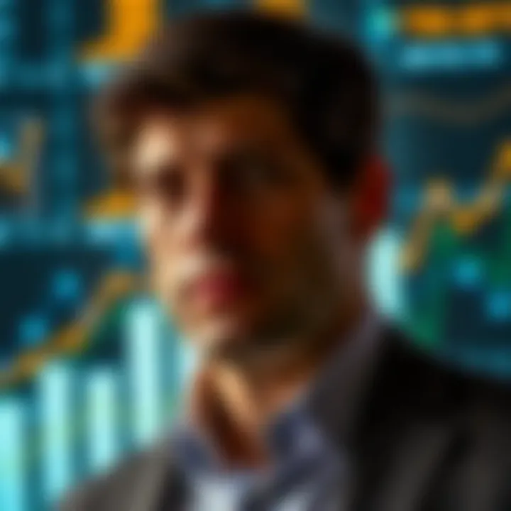 Portrait of Eduardo Saverin with a digital background symbolizing technology and investment growth