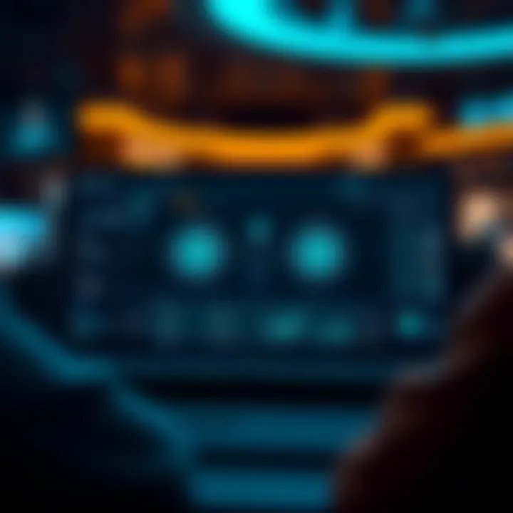 Interactive digital platform interface showing demo features for user engagement