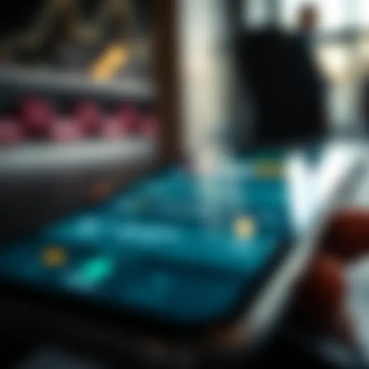 Digital interface displaying various betting options on a mobile device