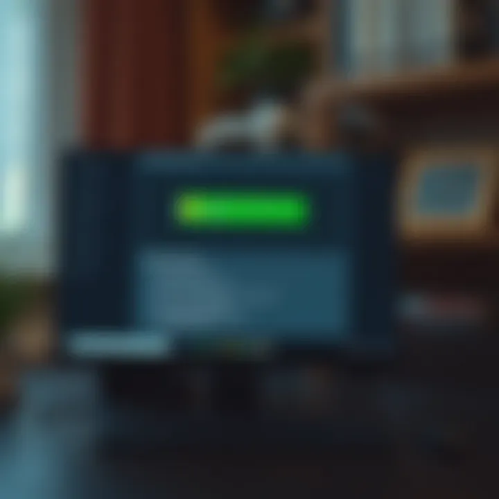 Computer screen showing Pocket Option installation progress with system requirements checklist