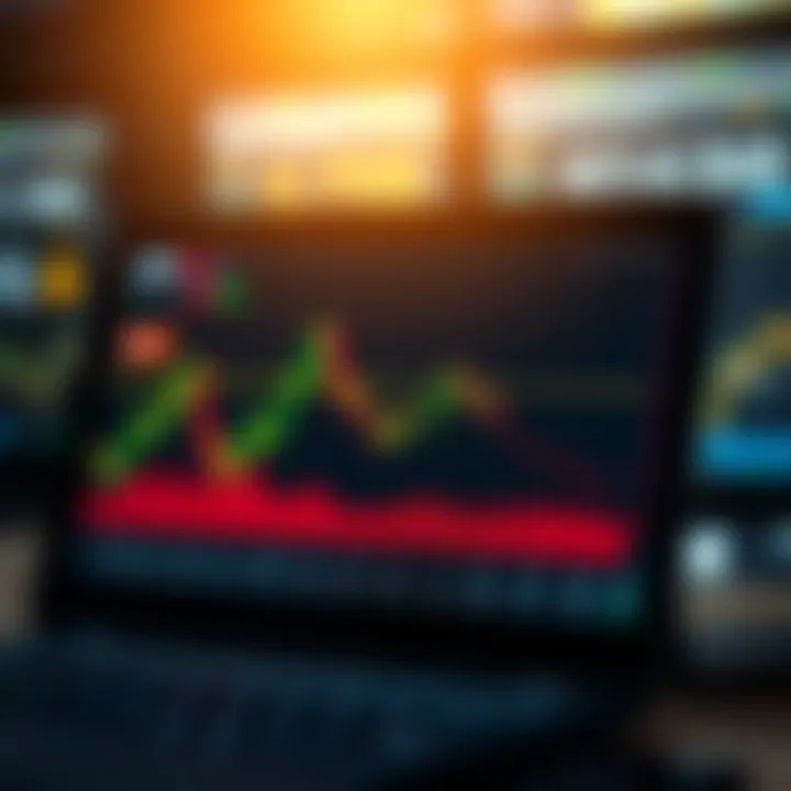 Graph showing binary options trading trends on a digital platform