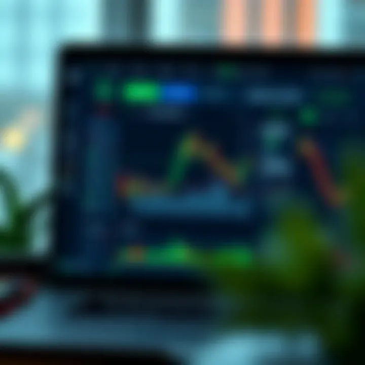 Illustration showing the Quoex digital trading platform interface with charts and user dashboard elements