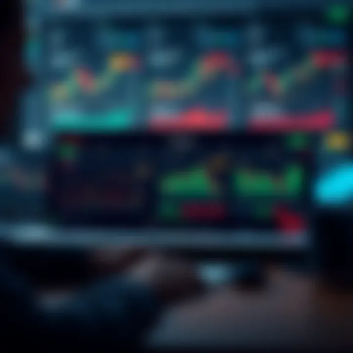 Detailed interface of Quootex trading platform showing various financial charts and trading options