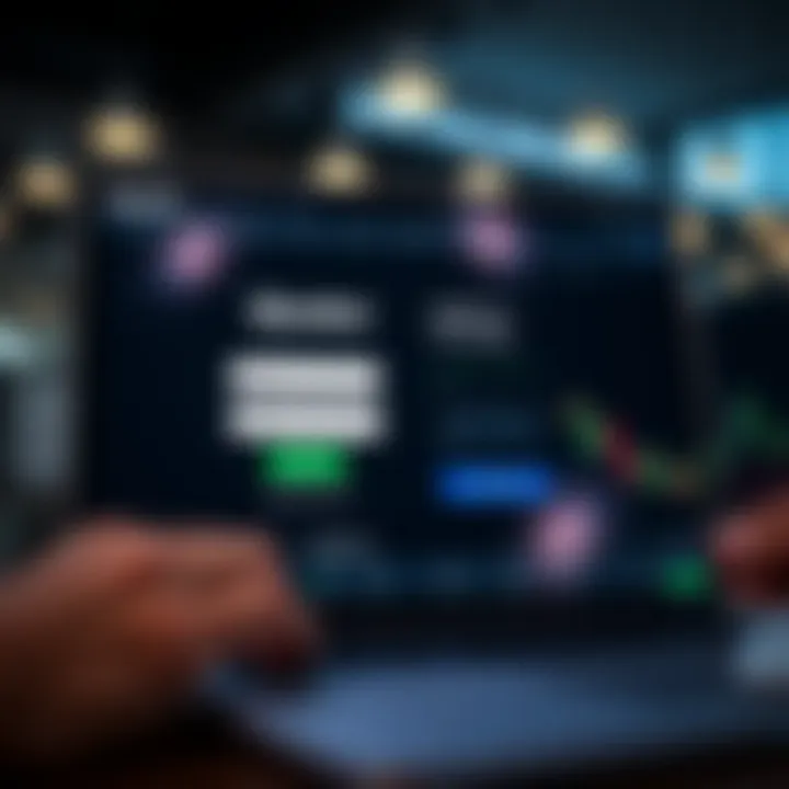 User interface showing login fields on Quotex trading platform