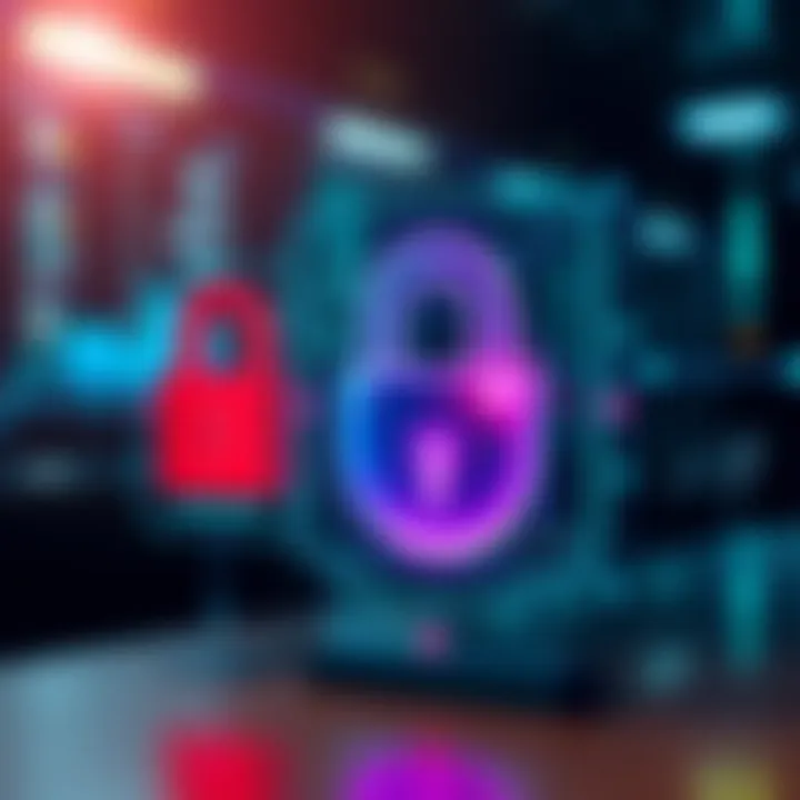 Illustration of secure transaction with digital locks symbolizing safe deposits and withdrawals on Quotex