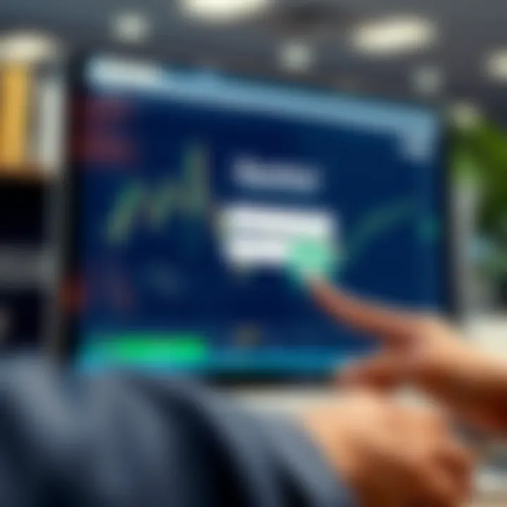 User entering credentials on the digital trading platform login screen