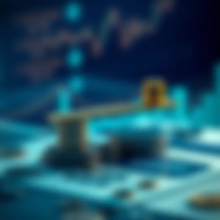 Illustration of financial growth with risk and regulation balance