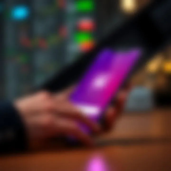 Secure login screen of a trading app emphasizing authentication and data protection
