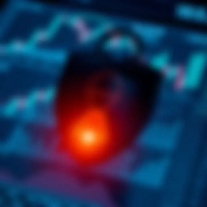 Safe investment concept showing a secure shield overlay on financial graphs