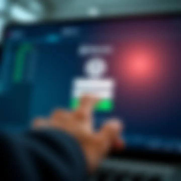 User securely entering login credentials on a digital trading platform