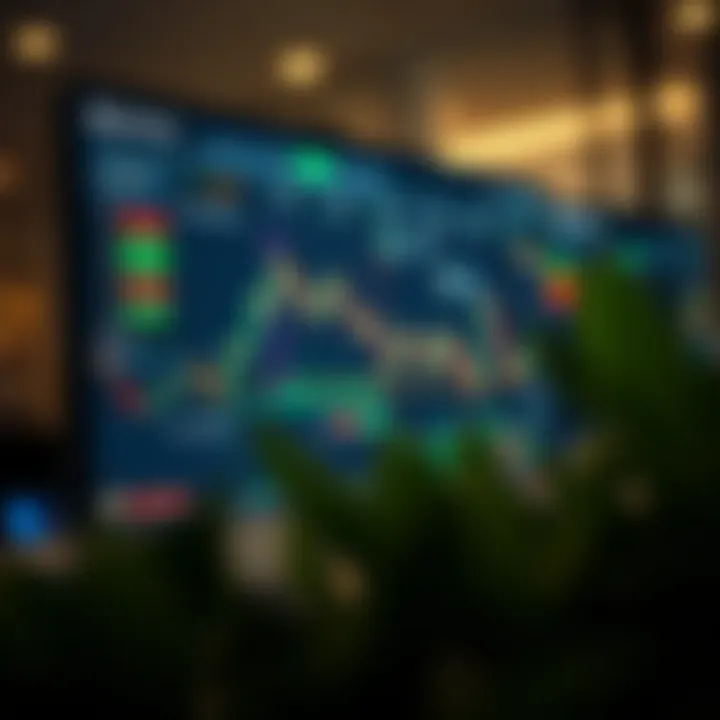 Interface of online trading platform displaying various investment options and market charts