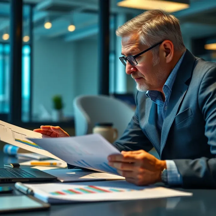 Financial advisor explaining bond investment options to a client using charts and documents