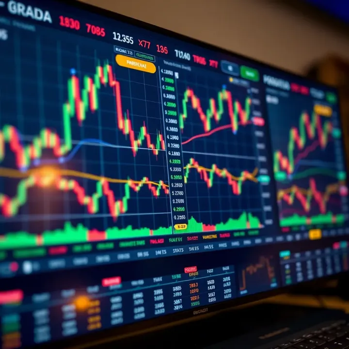Forex trading platform interface showing various currency pairs and real-time charts