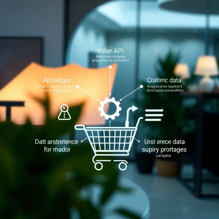 Visual representation of different types of APIs used in e-commerce, showcasing data flow and interaction benefits