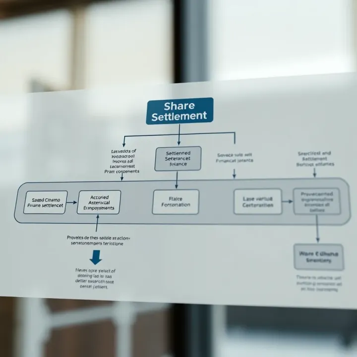 Diagram illustrating the flow of share settlement in Brazilian financial systems