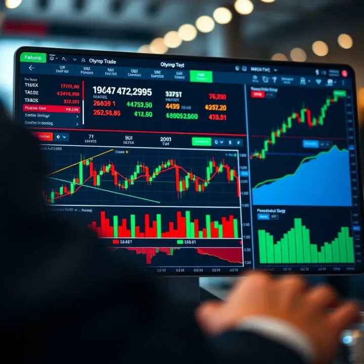 User interface showcasing financial trading charts and tools on a digital platform