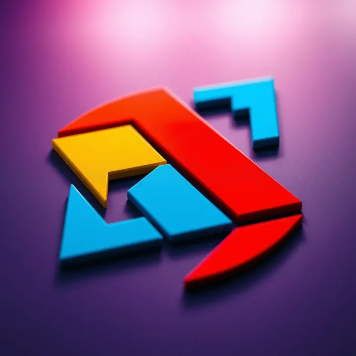 Detailed view of Quotex logo showcasing its vibrant colors and geometric shapes