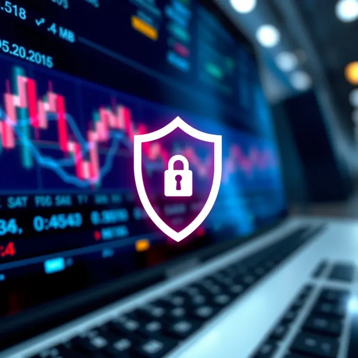 Security shield symbol representing safety measures in online trading platforms