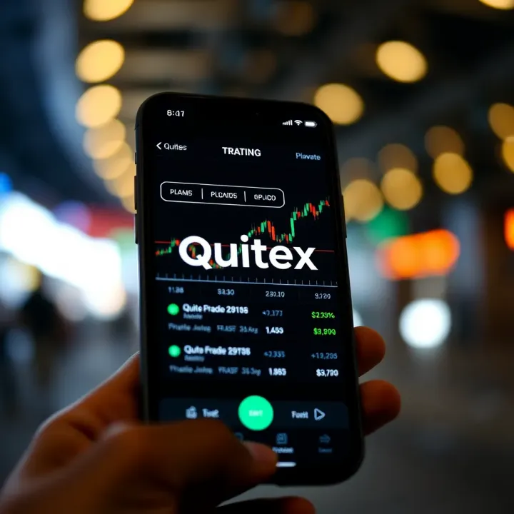 User interface of Quotex trading platform on a smartphone screen