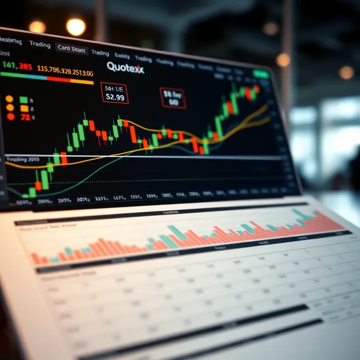 Visual Representation of Trading Strategies and Metrics on Quotex Graph illustrating trading strategies and performance metrics on Quotex platform
