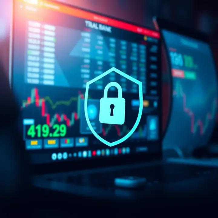 Conceptual illustration of financial security and regulation in online trading platforms