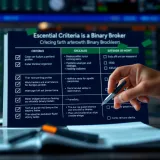 Checklist highlighting criteria for selecting a trustworthy binary broker